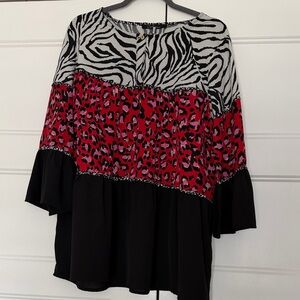 Stylish Zebra and Leopard Print Women's Top